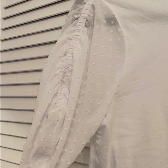 White tee with transparent sleeves - Picture 3 of 3